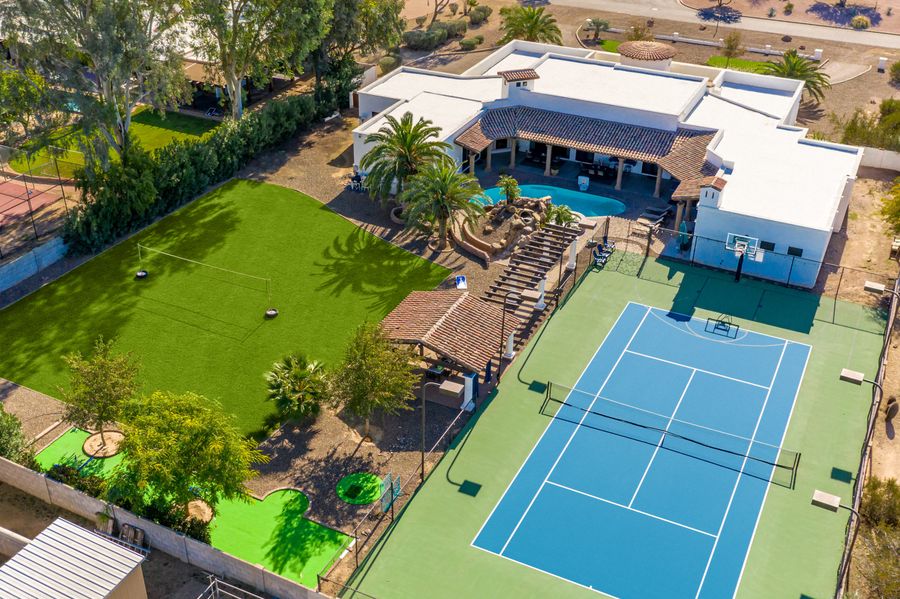 The estate from the air · photograph