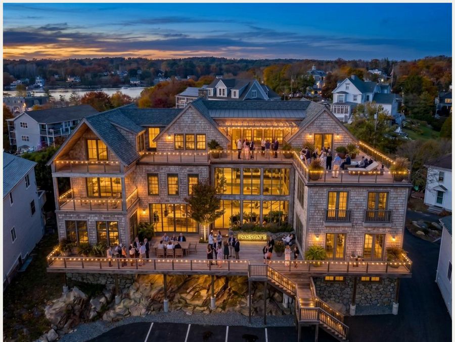 Exterior rendering at dusk · Woodhull, 29 September 2026