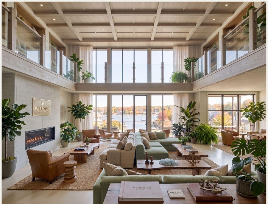 Double-height public room, rendering · Woodhull, 29 September 2026