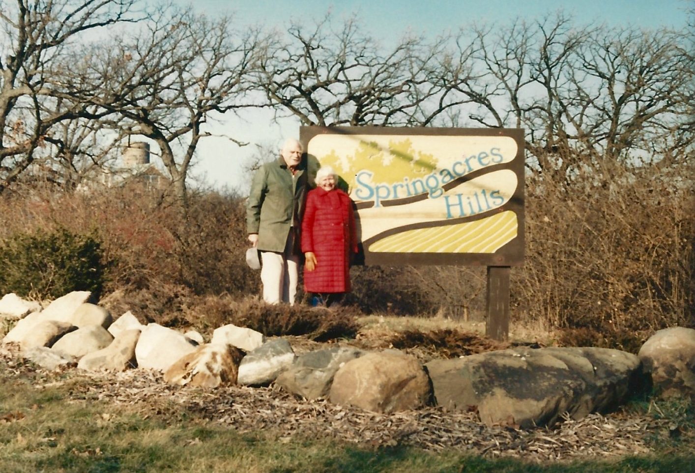 The Parsons family on site, 1986