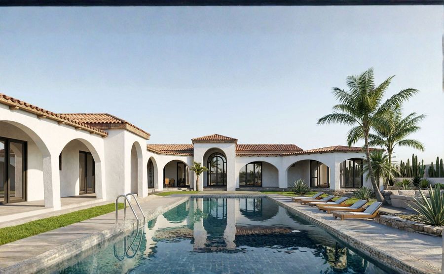 Courtyard pool, rendering