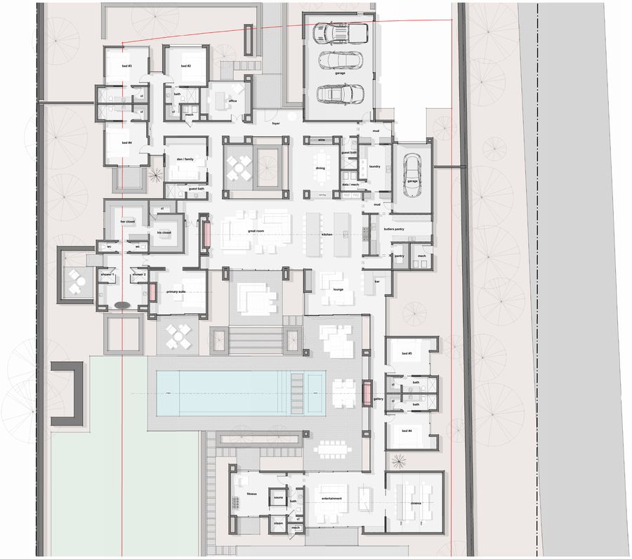 Main level floor plan · the architect's updated plan, 1 October 2026