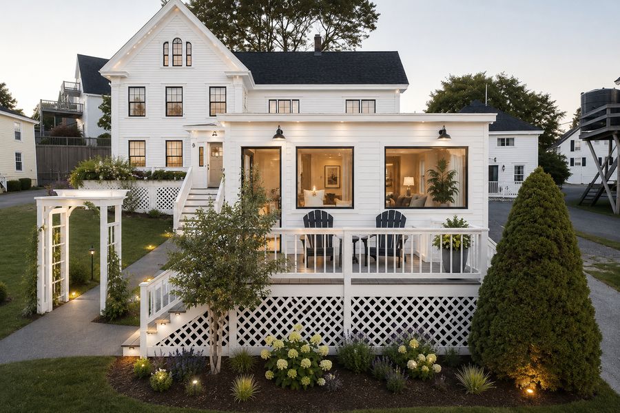 Design concept, rendering: the main house and deck