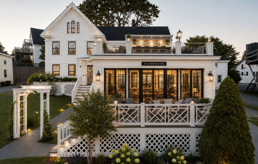 Design concept, rendering: the clubhouse front