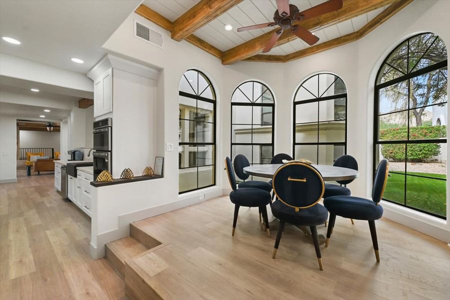 Casual dining beside the kitchen