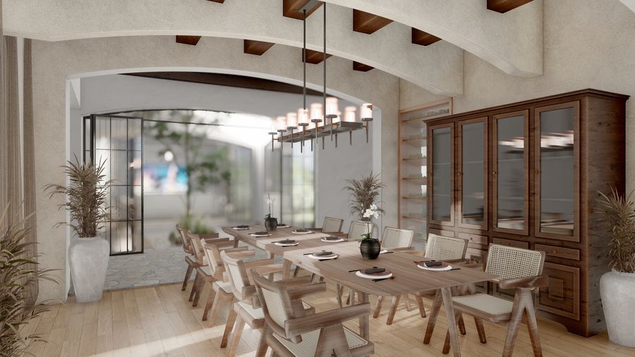 Dining room · rendering, Parsons Design Build studio, 2026