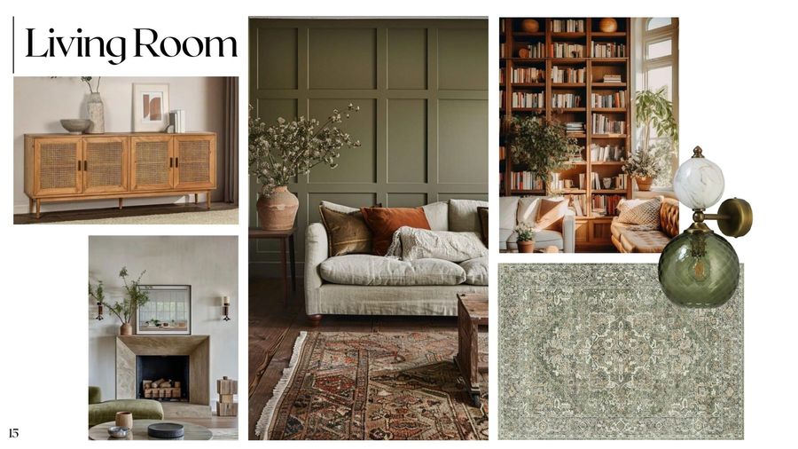 Interior concept board, Verdant House scheme · in-house studio, May 2026
